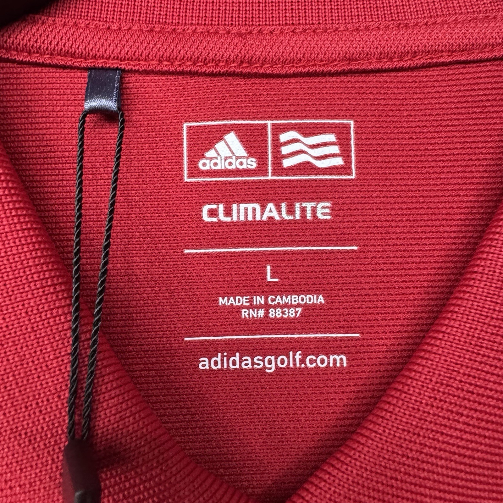 Adidas Polo Shirt Mens Large Red ClimaLite Performance Golf Stretch Wicking New thumbnail 6