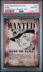 One Piece Carrying on His Will Sabo OP13-120 Wanted Poster Alternate Art SEC