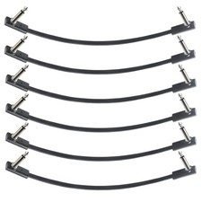 Flat Patch Cables for Guitar Effect Pedal 12 Inch Save Space Clear Sound 1/4" TS