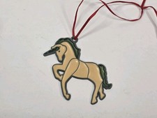 Vintage 1980's Unicorn Resin Stained Glass Sun Catcher Ornament Window Decor