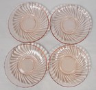 Arcoroc France Rosaline Pink Swirl Glass Saucer Lot/Set of 4