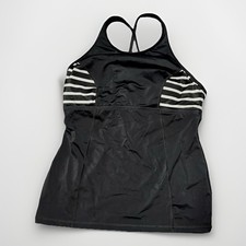 Tommy Bahama Tankini Top Black NEW Island Active Women's Size Small Stripe