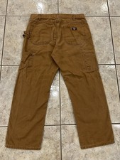 Men's 38X30 Dickies Relaxed Fit Brown Tan Duck Canvas Carpenter Work Pants