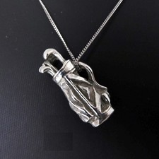 Large golf bag pendant – 925 sterling silver – Size  32 x 16 mm –