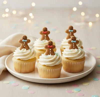 CULPITT 10 x Mini Edible Gingerbread Men 25mm – Sugar Cake Decorations – Clearance