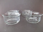 4---Vintage Clear Thick Glass Salad/Fruit Bowls (Flared Top & Scalloping)