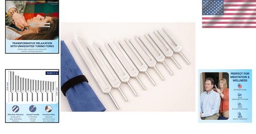 Solfeggio Tuning Forks Set – 9 Chakra Frequencies for Healing & Sound Therapy - Picture 2 of 8