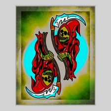 8x10 Original Art Print - High Quality Gloss Paper - Duo Reapers