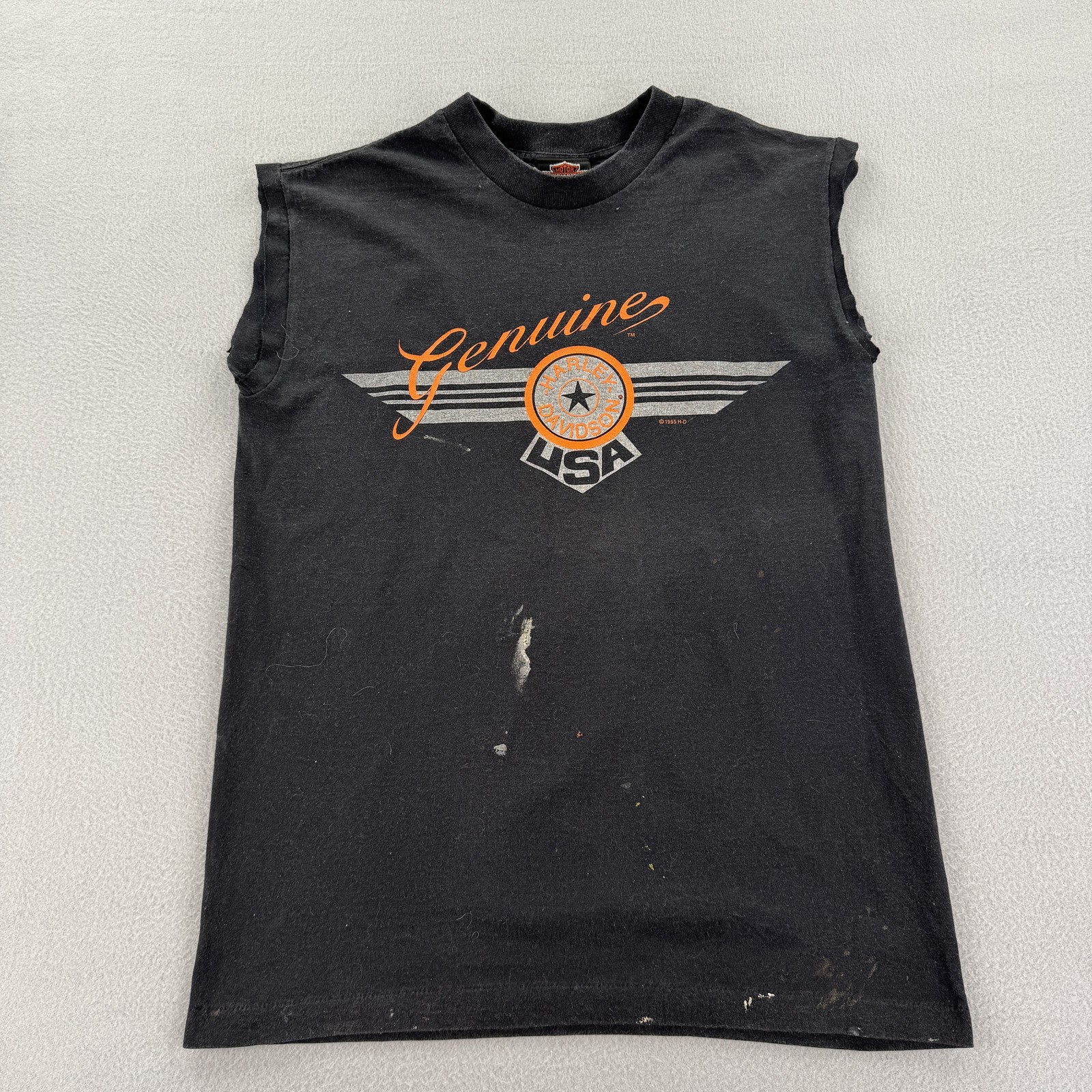Vintage Harley Davidson Shirt Mens Medium Black Sleeveless Daytona USA 1995 90s