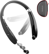 Foldable Bluetooth Neckband Headphones - Wireless, Sweatproof, Noise Cancelling