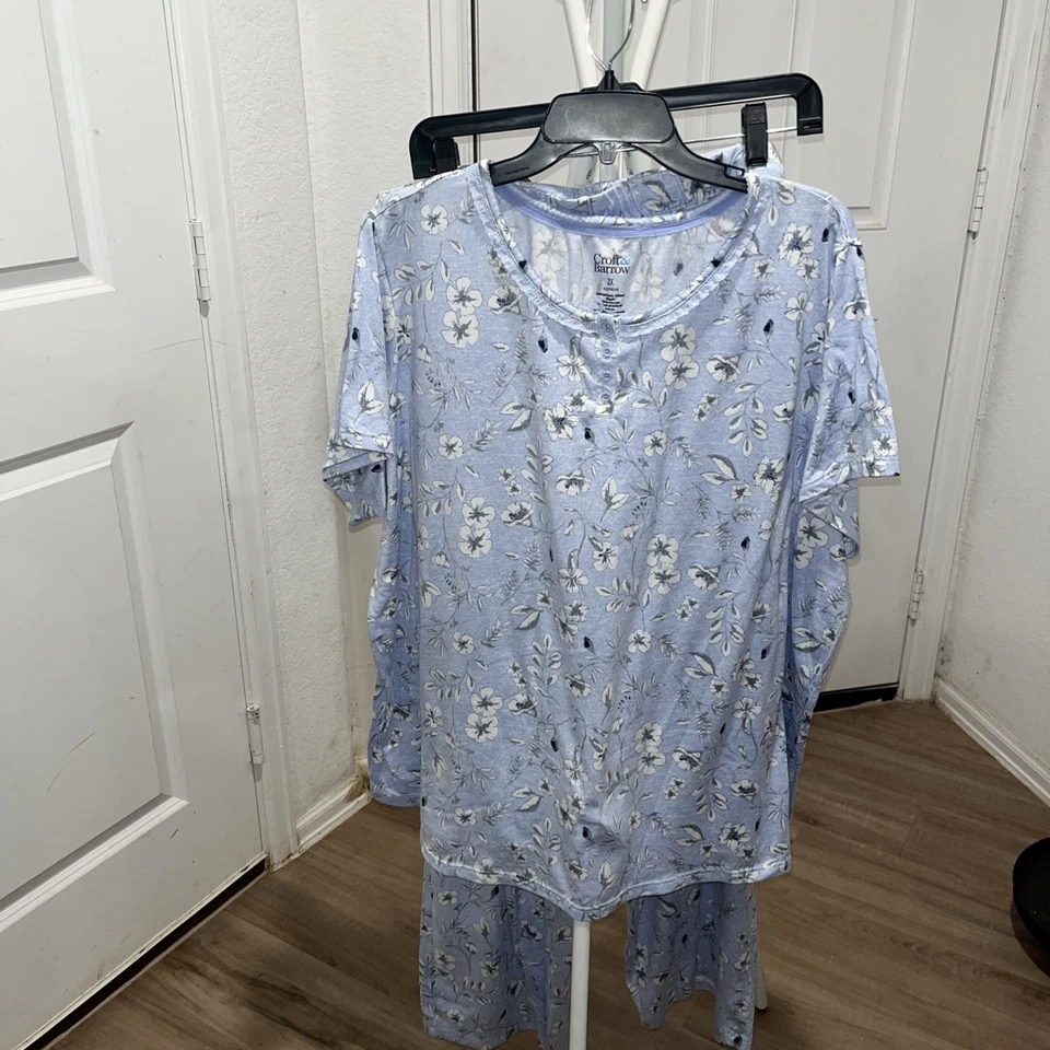 Croft And Barrow 2 piezas poliéster spandex ropa de salón conjunto de pantalones PJ Plus talla 2X Foto 4 de 4