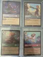 4 Lorcana Rise Of The Floodborn Promo Cards Minnie Mouse Cinderella Bucky Foil