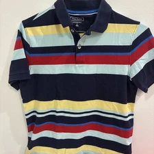 Club Room Performance Golf Shirts Size Small Mens striped navy 