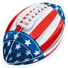 US American Flag Football - Vinyl Decal Sticker - Car Window Laptop - ebn8124