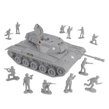 Tim Mee Processed Plastic Gray M41 Walker Bulldog Tank SWAT Timmee Army Men Set