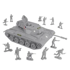Tim Mee Processed Plastic Gray M41 Walker Bulldog Tank SWAT Timmee Army Men Set