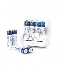 Lithium 1.5V Rechargeable AA Batteries 8-Pack, 3500mWh Massive Capacity Doubl...