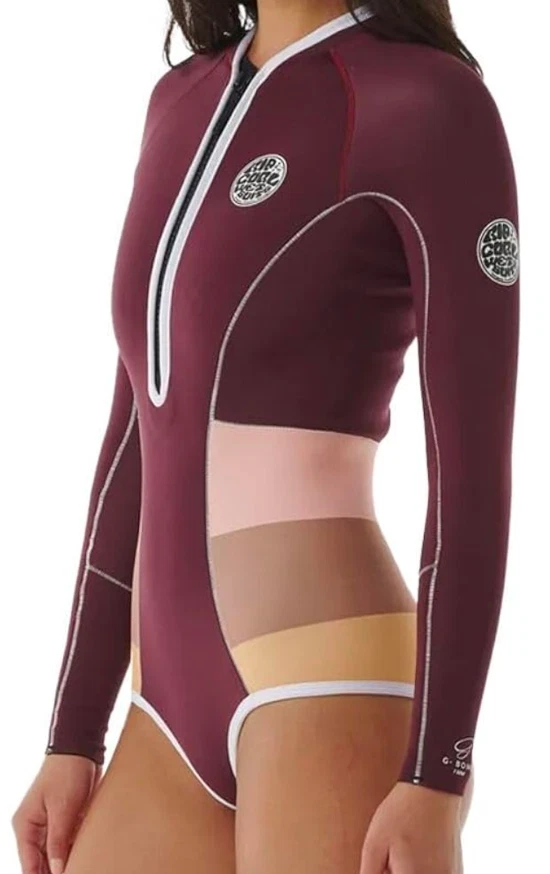 Rip Curl женщин G-Bomb длинным рукавом бикини вырез Springsuit гидрокостюм фиолетовый размер 8 - Изображение 3 из 4