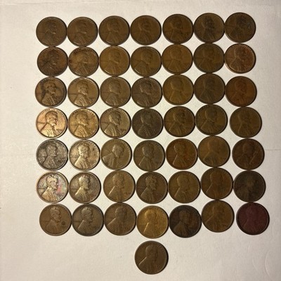 1928-D Lincoln WHEAT Cents Lot Of 50 Coins In Aver Circ Condition See Pictures#4