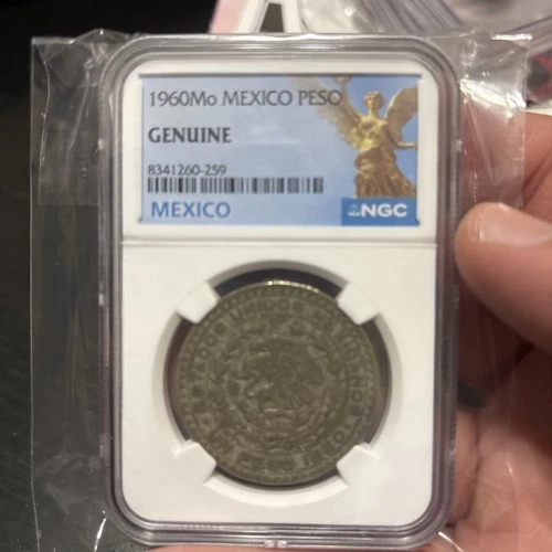 1960 Mo Mexico Peso Silver NGC Genuine