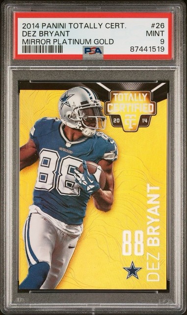 2014 Panini Totally Certified Platinum Mirror Gold /5 Dez Bryant PSA 9