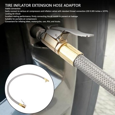21 Inch Tire Inflator Hose Adapter Efficient Inflation For Cars BAK