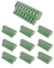 8 Pin 3.5mm PCB Green Pluggable Terminal Block Connector Screw Hole 10 PCS