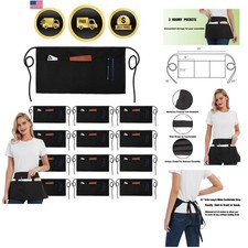 12 Pack Server Aprons with 3 Pockets - Waitress Half Aprons for Women Men Wat...
