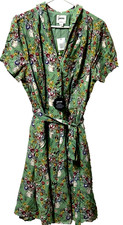 Joanie Clothing Livaeco Green Floral Vase Tea Dress Woman US SZ 12 NWT