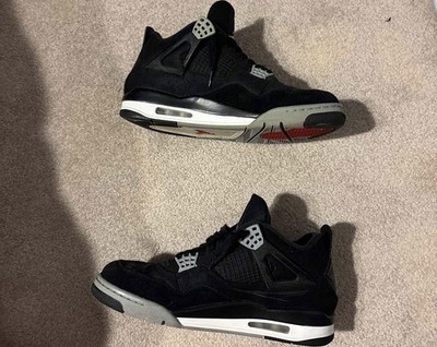 Air Jordan 4 Retro SE Men's Mid-Black Canvas Sneakers Size 10.5