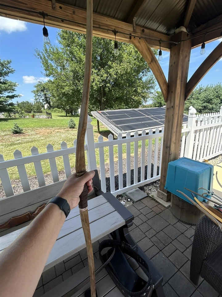 1960's Indian Recurve Bow 60", Brown, Metal Logo, 35lb@28" Traditional Archery - Image 4 of 4