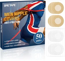 100Pcs (50 Pairs) Nipple Covers Men, Mens Nipple Guard Tape Anti-Chafing Nipple 