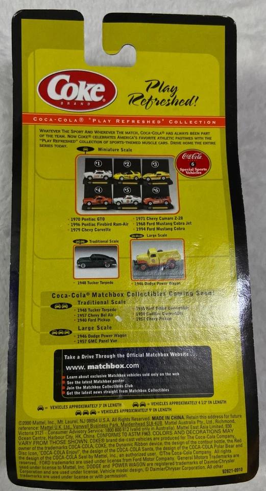 MATCHBOX COLLECTIBLES 1970 PONTIAC GTO / COCA-COLA / 1/64 Scale - Image 3 of 4