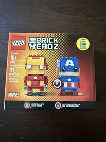 LEGO BRICKHEADZ SDCC 2016 Exclusive Ironman & Captain America Brand New 