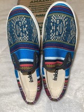 Inkkas Blue Andes Slip-On Shoes Women  s 6 Handwoven Peruvian Textile New
