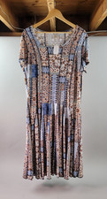 Christopher & Banks CJBanks Dress XL Multicolor Shift Ruffle S/S Pullover NWT