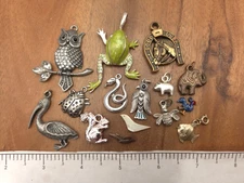 Vintage-Now 15 Pcs Animals Bugs Pendant Charms Craft Parts Jewelry Making Lot 13