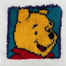 Vintage Winnie The Pooh Rug Latch Hook Yarn Child's Nursery Wall Hanging 13 x 13