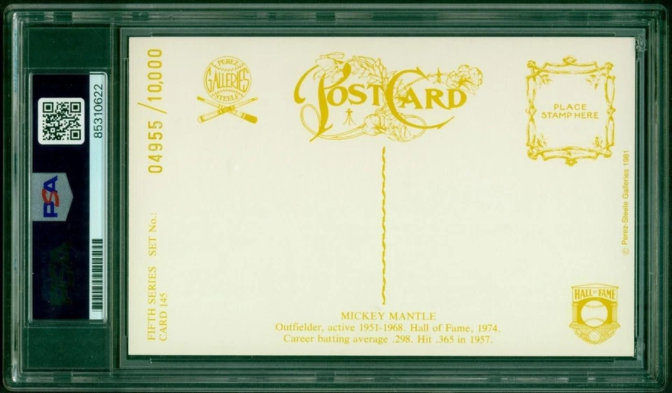 016, Mickey Mantle HOF, Original Autograph, 1981 Perez-Steele, Yankees, PSA/DNA - Image 2 of 4