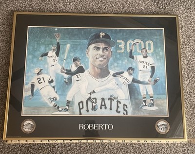 Roberto Clemente Pittsburgh Brewing Co. Framed 3,000 Hit. 1993 18.5x24.5 