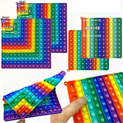 MARKENLOS Push It POP Fidget Spielzeug Anti Stress Reisespielzeug Mathe Lernspielzeug NEU