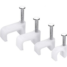 Kabelschellen Kabelklemmen Kabelclips Nagelschelle 400 Stück U-Clip weiß