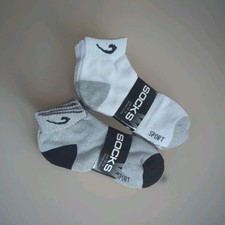 Men's Cotton Ankle Sports Socks Size 10-13 Gray White. NWT , 3 Pair Each Color
