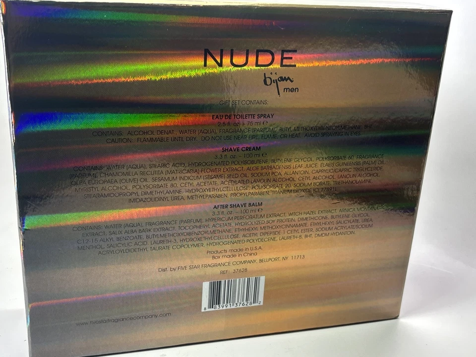 VINTAGE Nude by Bijan Set 2.5oz EDT + 3.3oz Shave Cream + 3.3oz After Shave Balm - Image 2 of 3