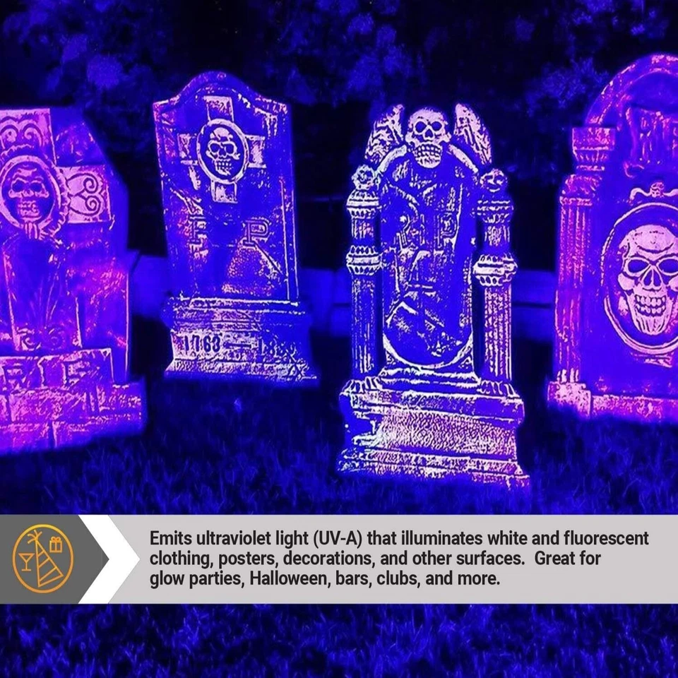 2Pack CFL Spiral Blacklight Bulb, T3 Compact Fluorescent, 20W, E26, 15LM, 120V - Image 3 of 4