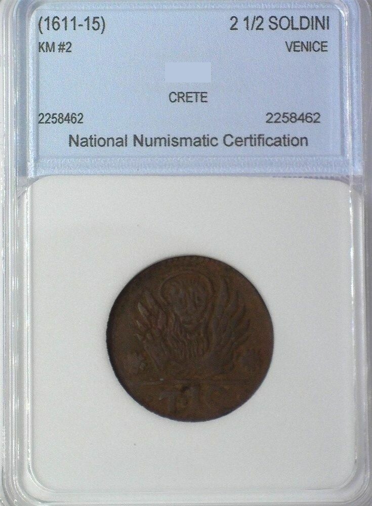 Rare 1611-1615 ITALY VENICE CRETE 2-1/2 SOLDINI/10 Tornese Rare 1611-1615 ITALY VENICE CRETE 2-1/2 SOLDINI/10 Tornese