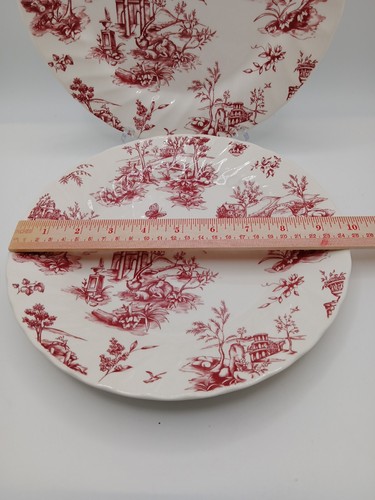 Vintage 3 Queen's Chelsea Toile Fine Earthenware Dinner 10" Plates - Picture 6 of 7