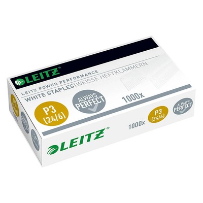 Leitz 5570 Heftklammern weiß 10.000 Stück verzinkt 24/6 Tacker Heftgerät Hefter