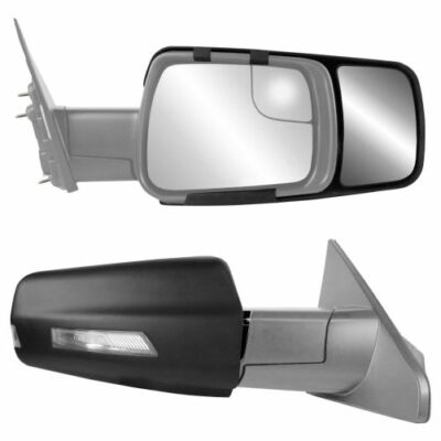 K-Source 80730 Towing Mirrors Snap-On Flat Manual Black For New Style Ram NEW