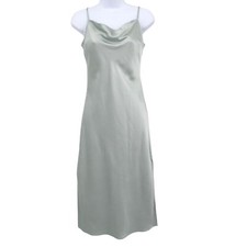 Express Satin Slip Dress Womens S Green Clean Girl Minimalist Soft Girl Cocktail